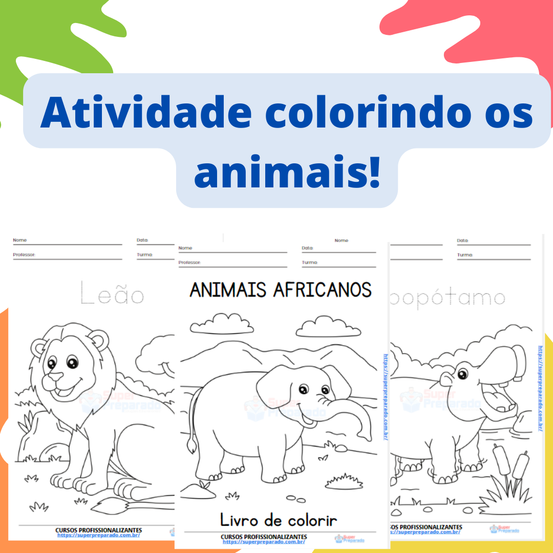 Atividade Colorindo Os Animais Simulados E Quest Es