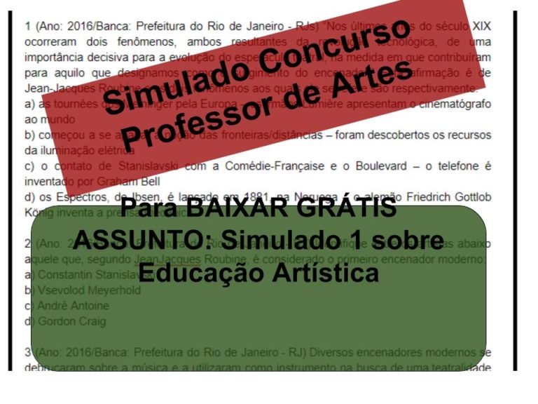 Simulado 1 sobre Educação Artística