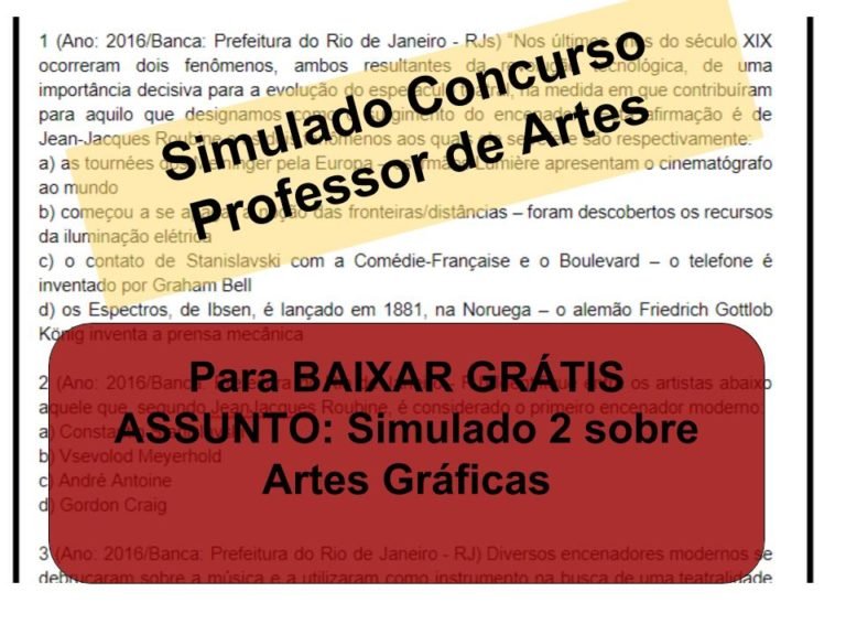 Simulado 2 sobre Artes Gráficas Concurso Professor