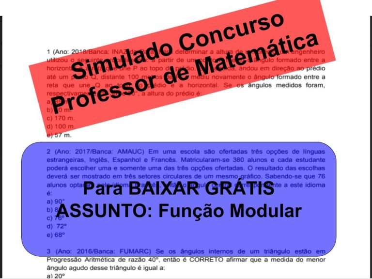 Simulado sobre Função Modular Concurso Professor de Matemática