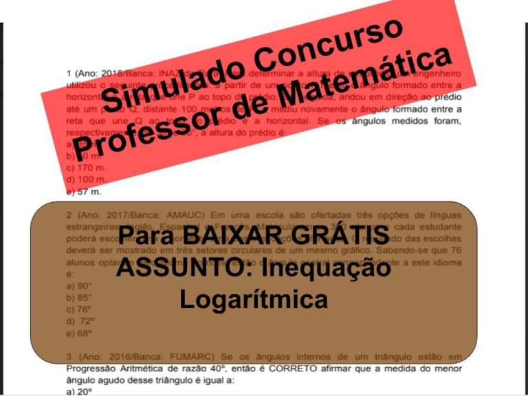 Simulado sobre Inequação Logarítmica Concurso Professor de Matemática
