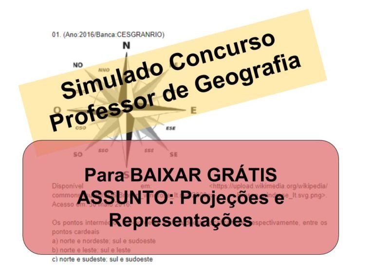Simulado sobre Projeções e Representações Concurso Professor de Geografia