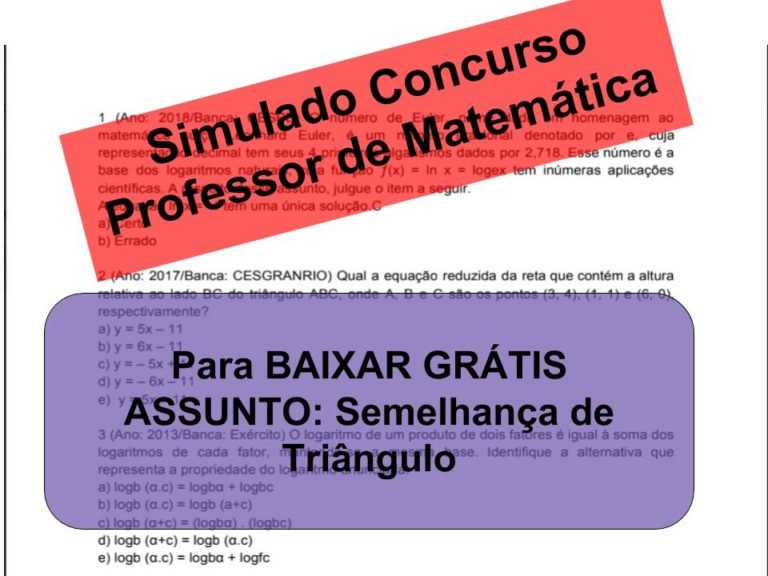 Simulado sobre Semelhança de Triângulo Concurso Professor de Matemática