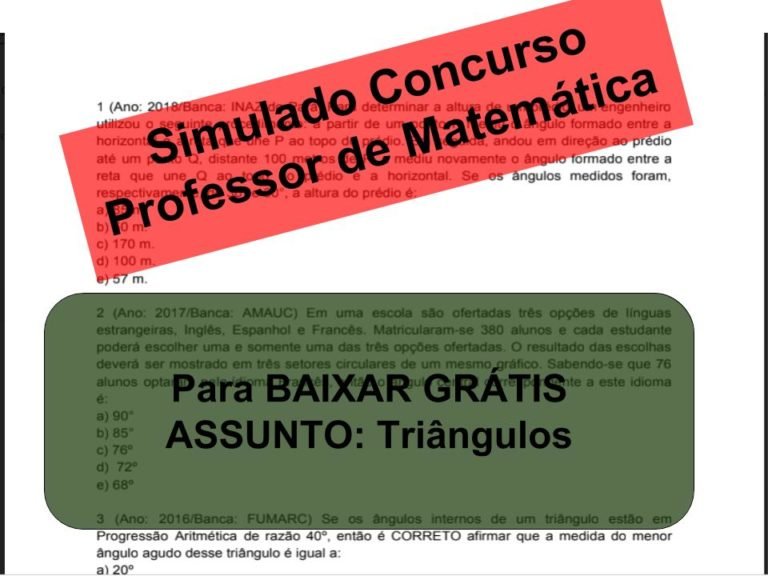 Simulado sobre Triângulos Concurso Professor de Matemática