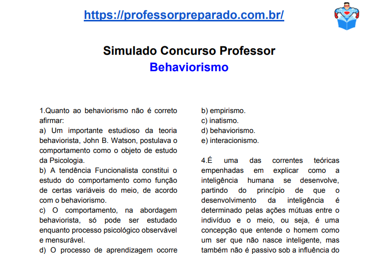 Questões de Interpretação Textual, PDF, Behaviorismo