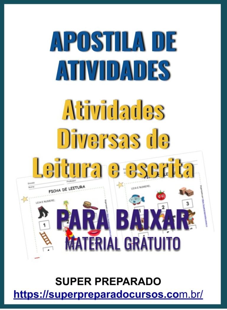 Atividades diversas de leitura e escrita