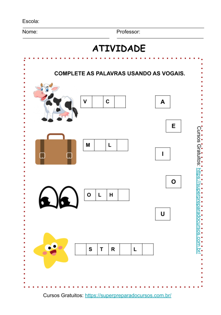 Atividade Completando com Vogais