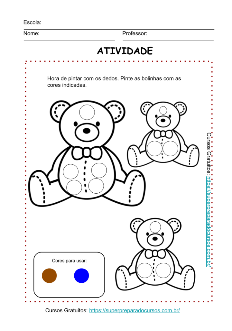 Atividade Pintura com dedo para educação infantil