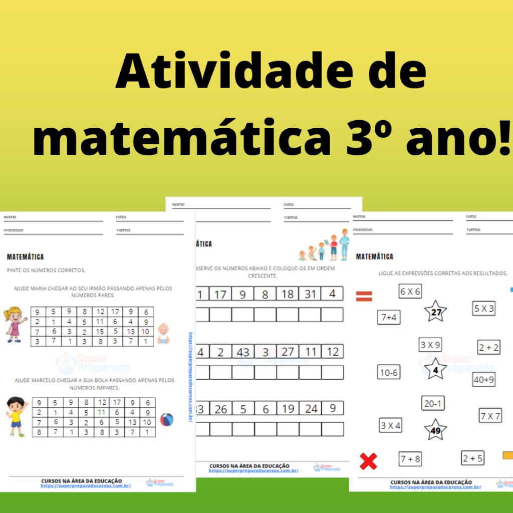 Atividades de Matemática para imprimir 3º ano