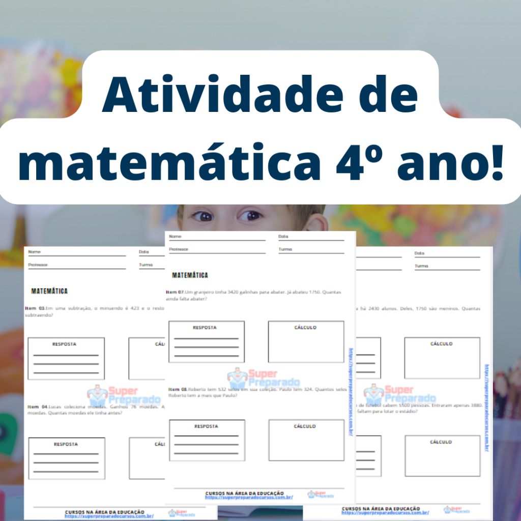 05 Atividades de matemática 4º ano para baixar