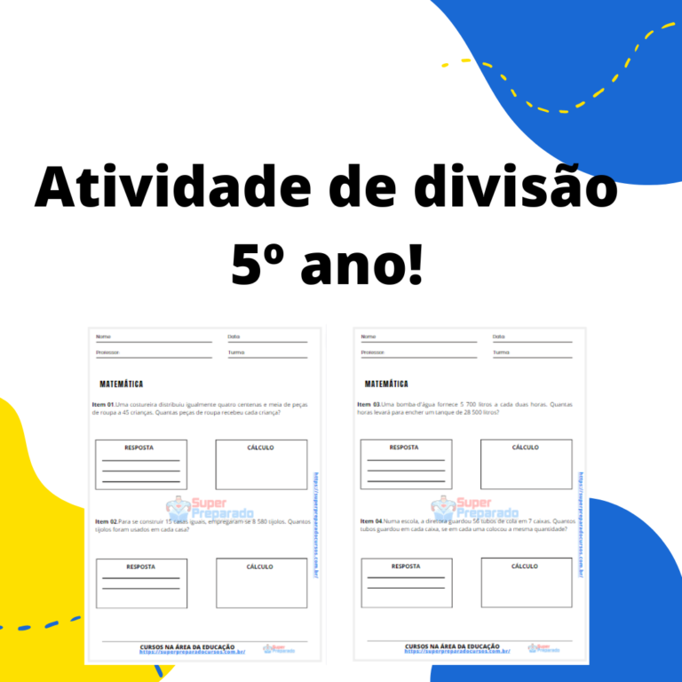Atividade de divisão - 5º ano
