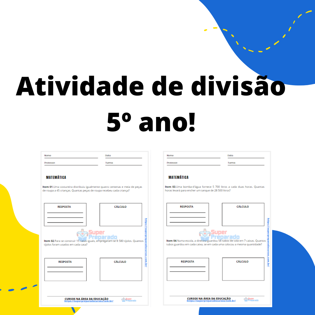 Atividades de divisão para 5º Ano –