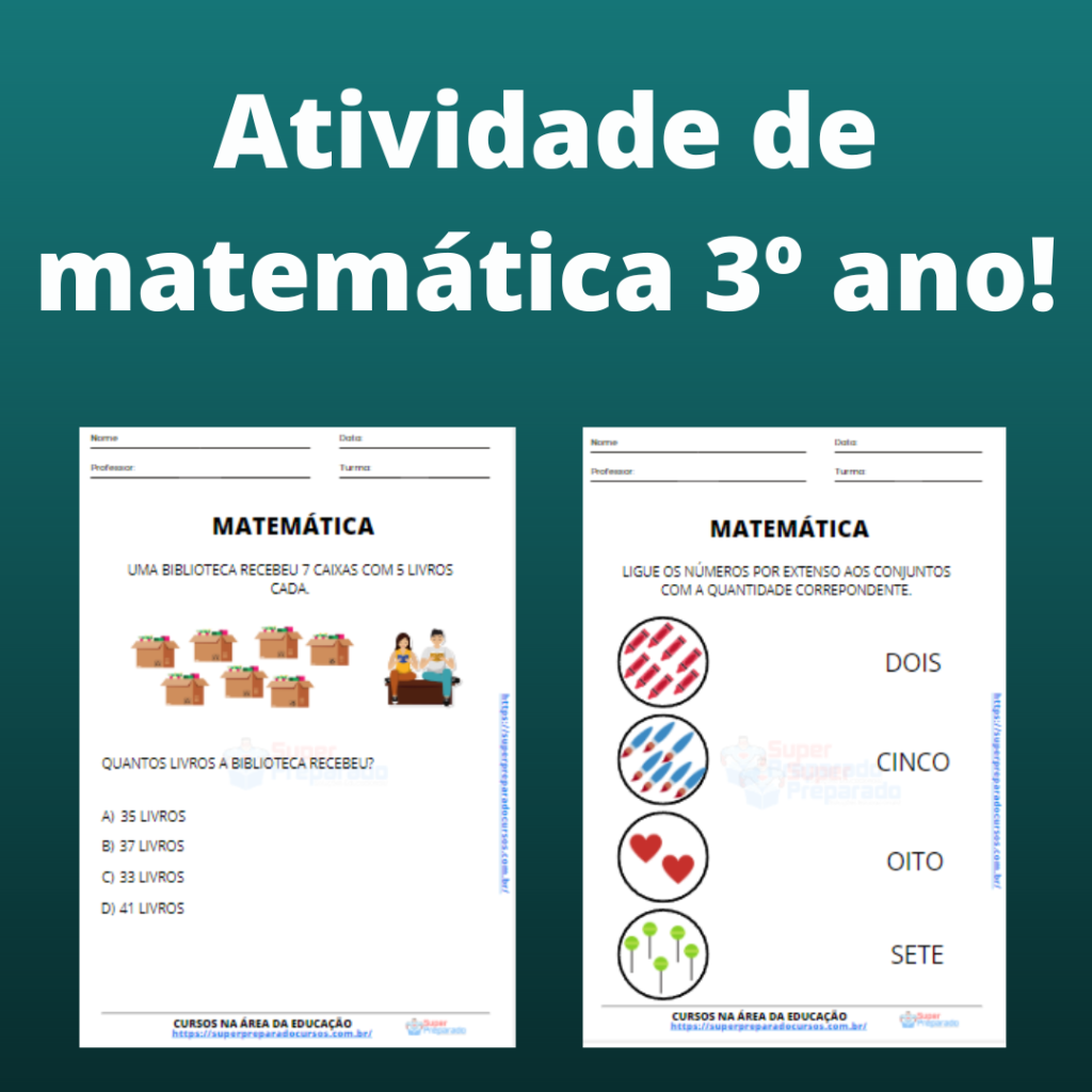 Atividades de Matemática para o 3º ano para imprimir