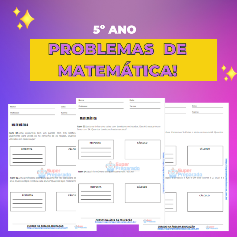 Problemas de matemática 5º ano