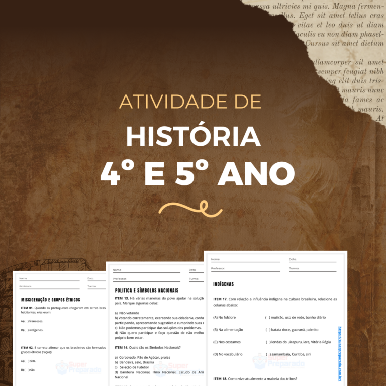 atividade de história 4 e 5 ano
