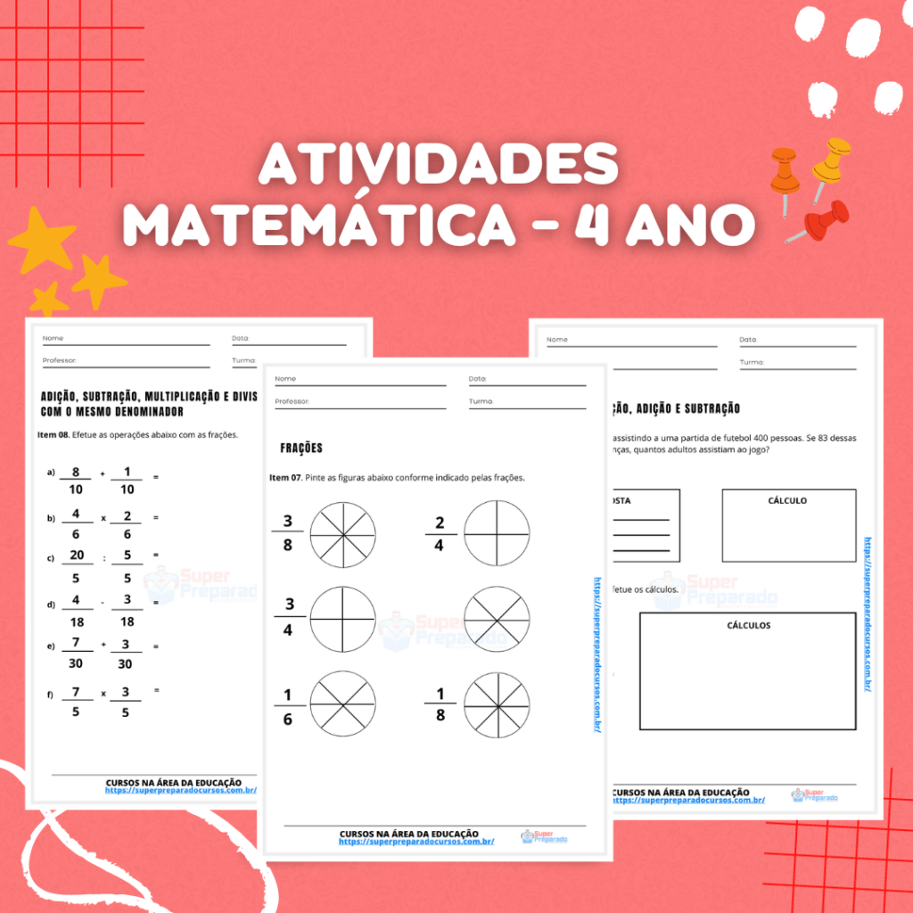 Atividade de Matemática 4° Ano Questões de Múltipla Escolha com gabarito -  Ponto do Conhecimento