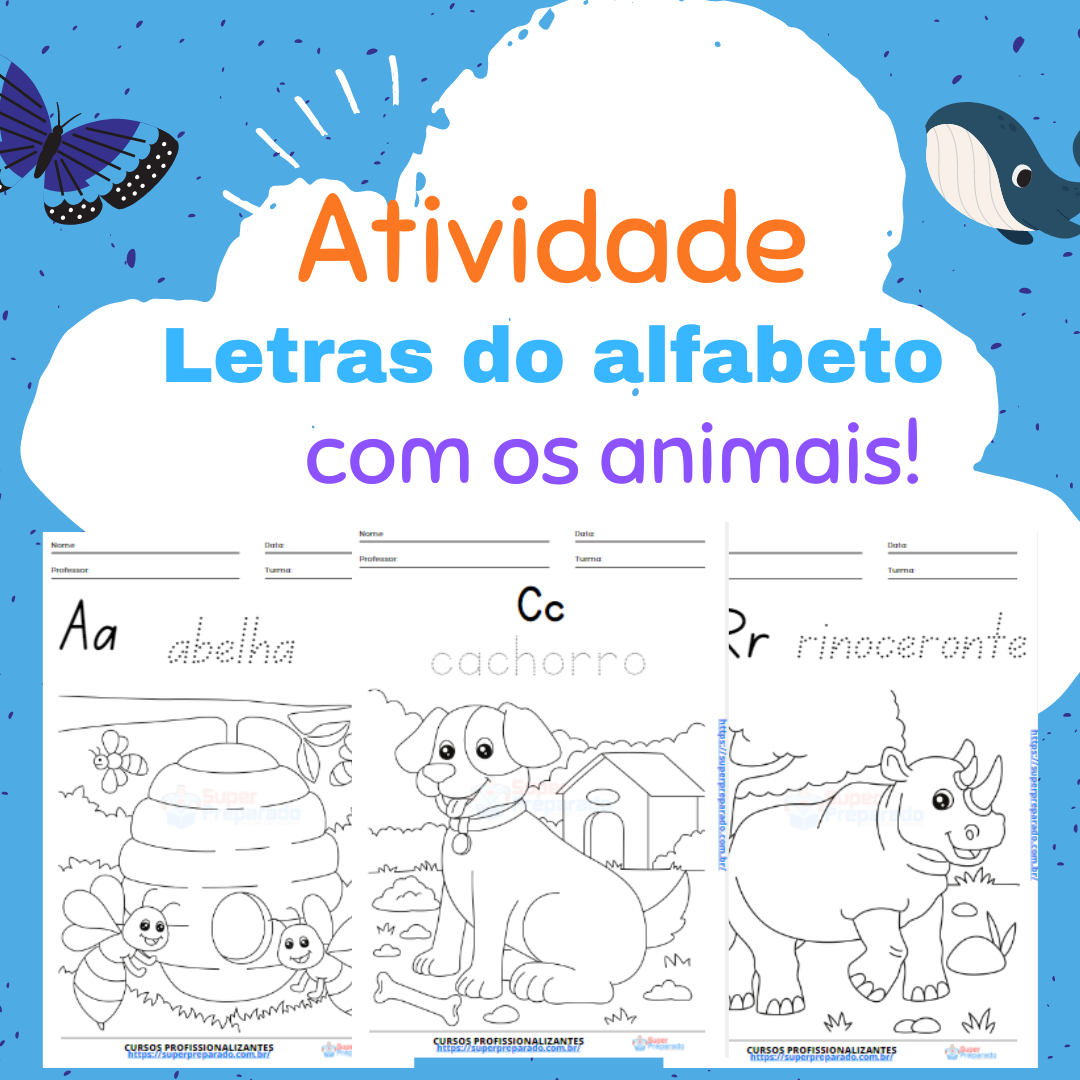 Atividades para colorir: o alfabeto e os animais