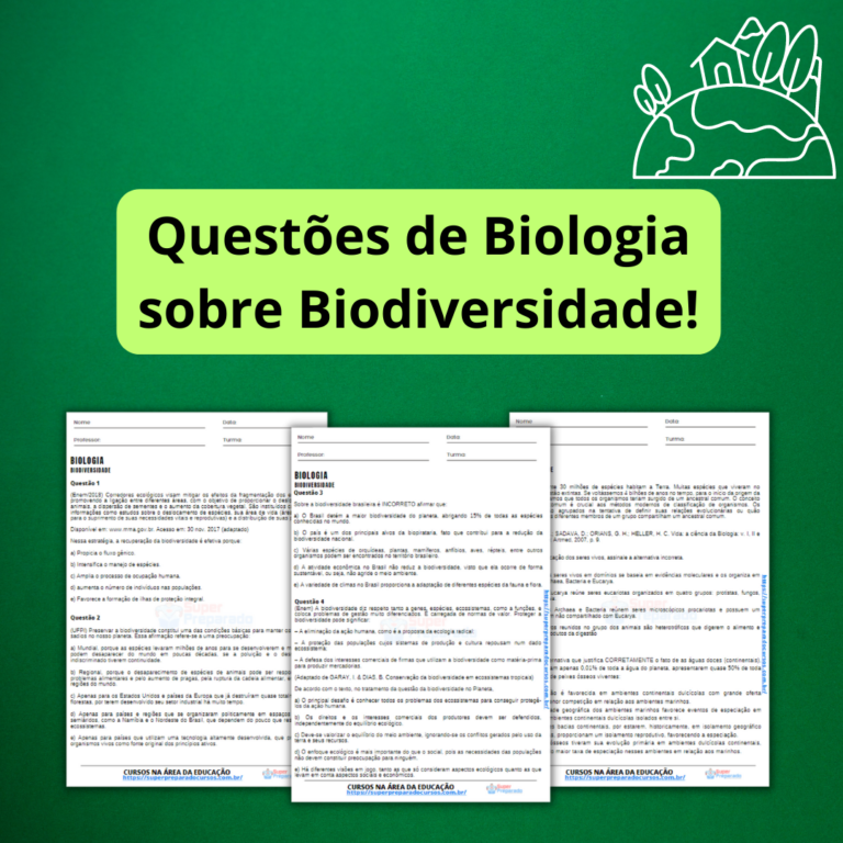 Questões de Biologia sobre Biodiversidade