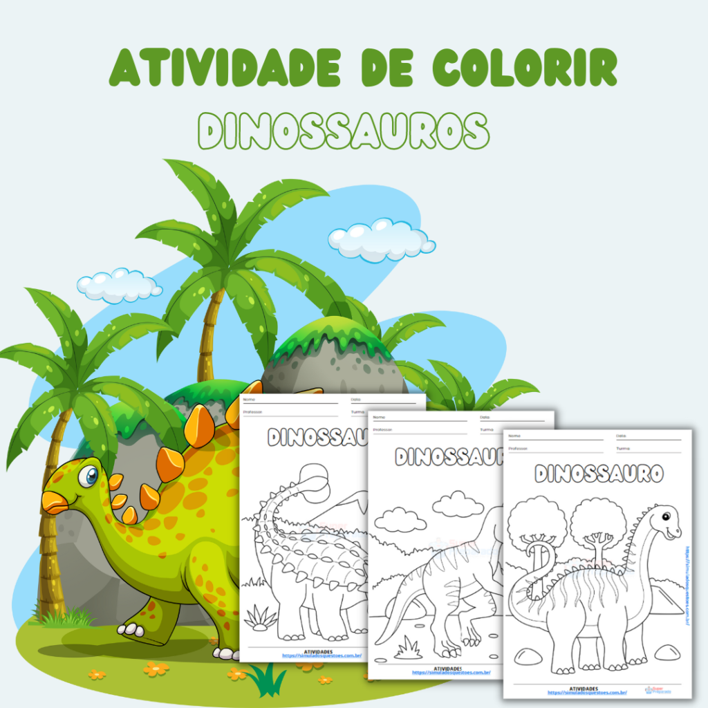 Revista Livro de Colorir Pintar Dinossauros em Pdf98