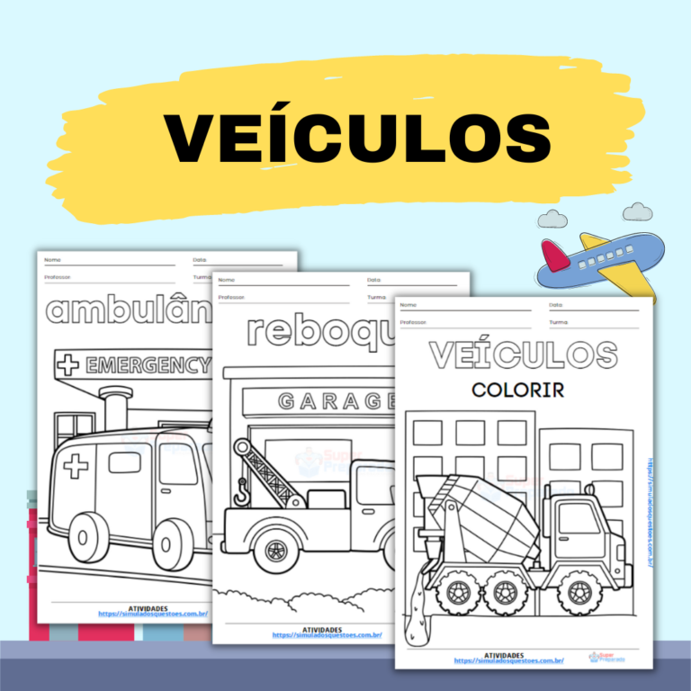 Veículos - Atividade de colorir