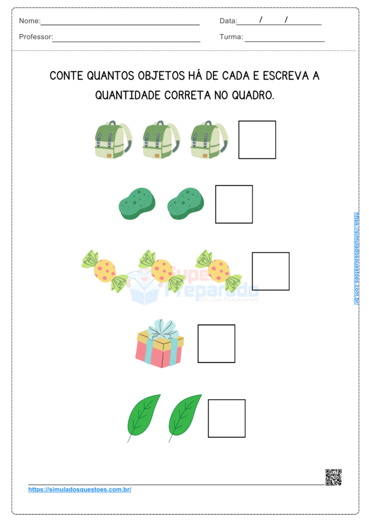 Contar até 3 | Atividade 01 | Educação Infantil 