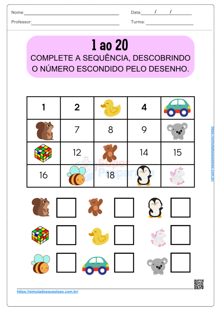 #14 Atividades de Contar até 20 Para Educação Infantil e 1º ano EF ...