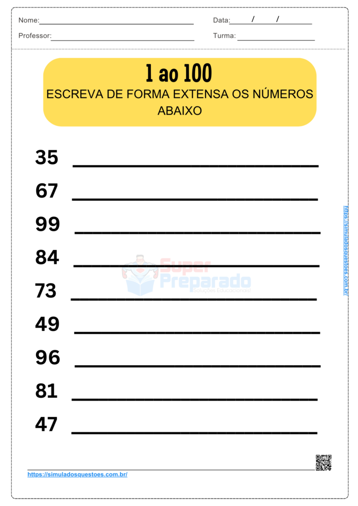#17 Atividades Números até 100 Para Educação Infantil e 1º ano EF ...