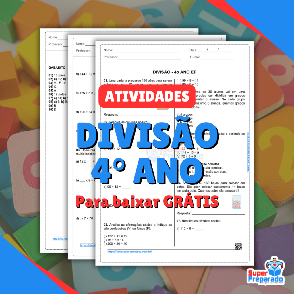 Atividades De Divisão 4° Ano: PDF + Dicas Para Professores - Simulados ...