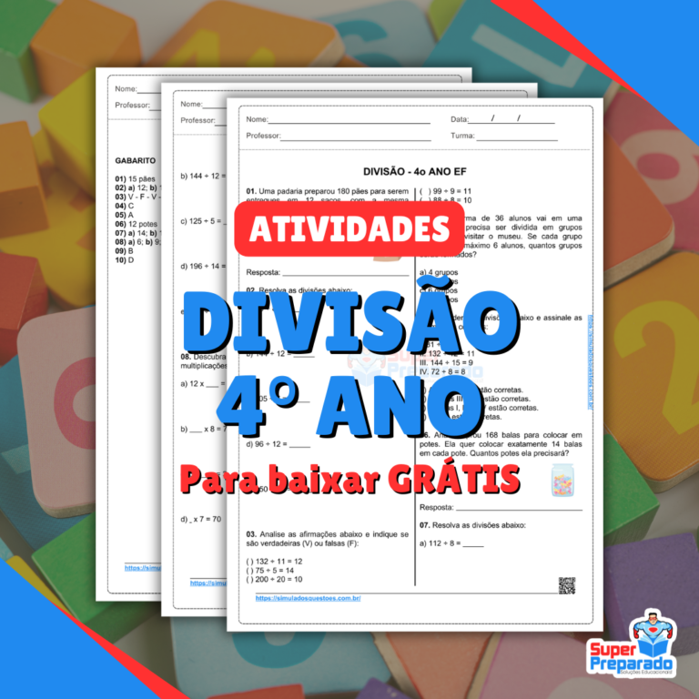 Atividades de Divisão 4° Ano PDF + Dicas para Professores