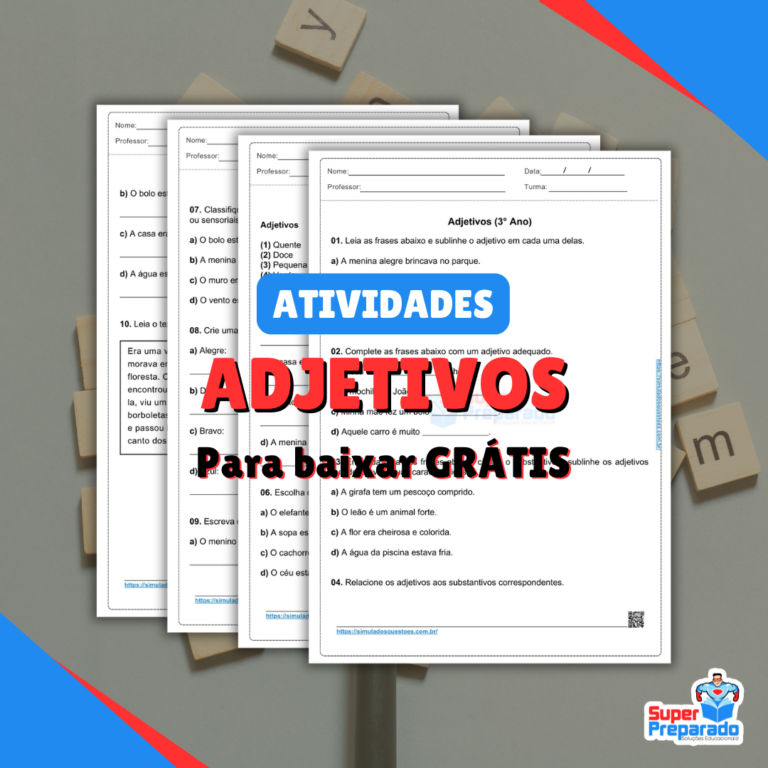 Atividades de Adjetivos para 3° Ano