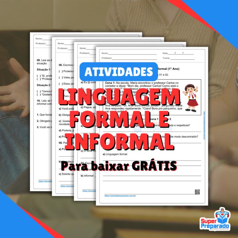 Atividades de Linguagem Formal e Informal para 1° Ano