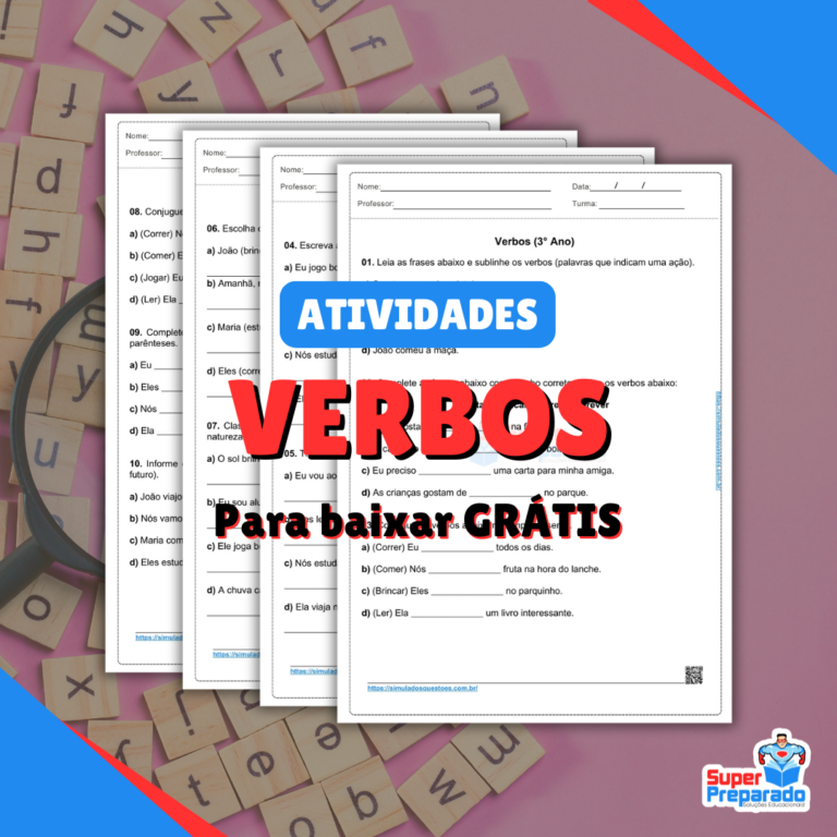 Atividades de Verbos para 3° Ano